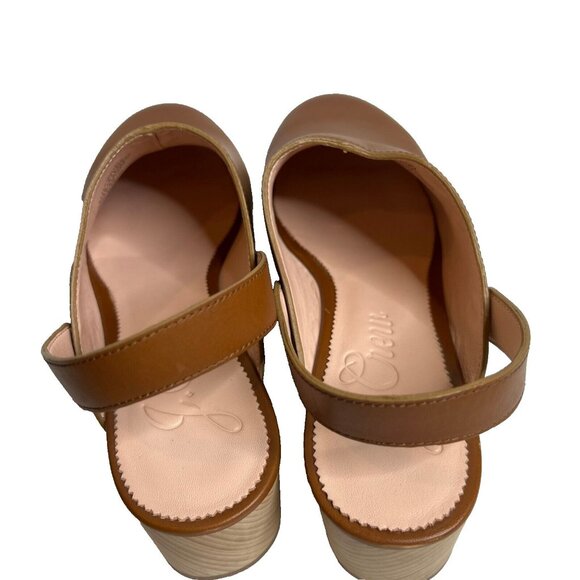 J.Crew $198 Convertible Leather Clogs Rich Oak Size 9.5 BA188 - Picture 5 of 9